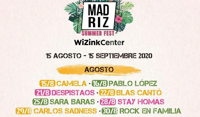 Madriz Summer Fest es el nuevo ciclo de conciertos que se celebrarán este verano en el WiZink Center de Madrid del 15 de agosto al 15 de septiembre, con formato 360Âº, césped artificial y mesas